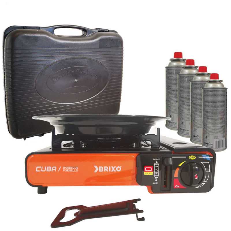 Réchaud à gaz 2200w portable CUBA + 4 bouteilles de gaz